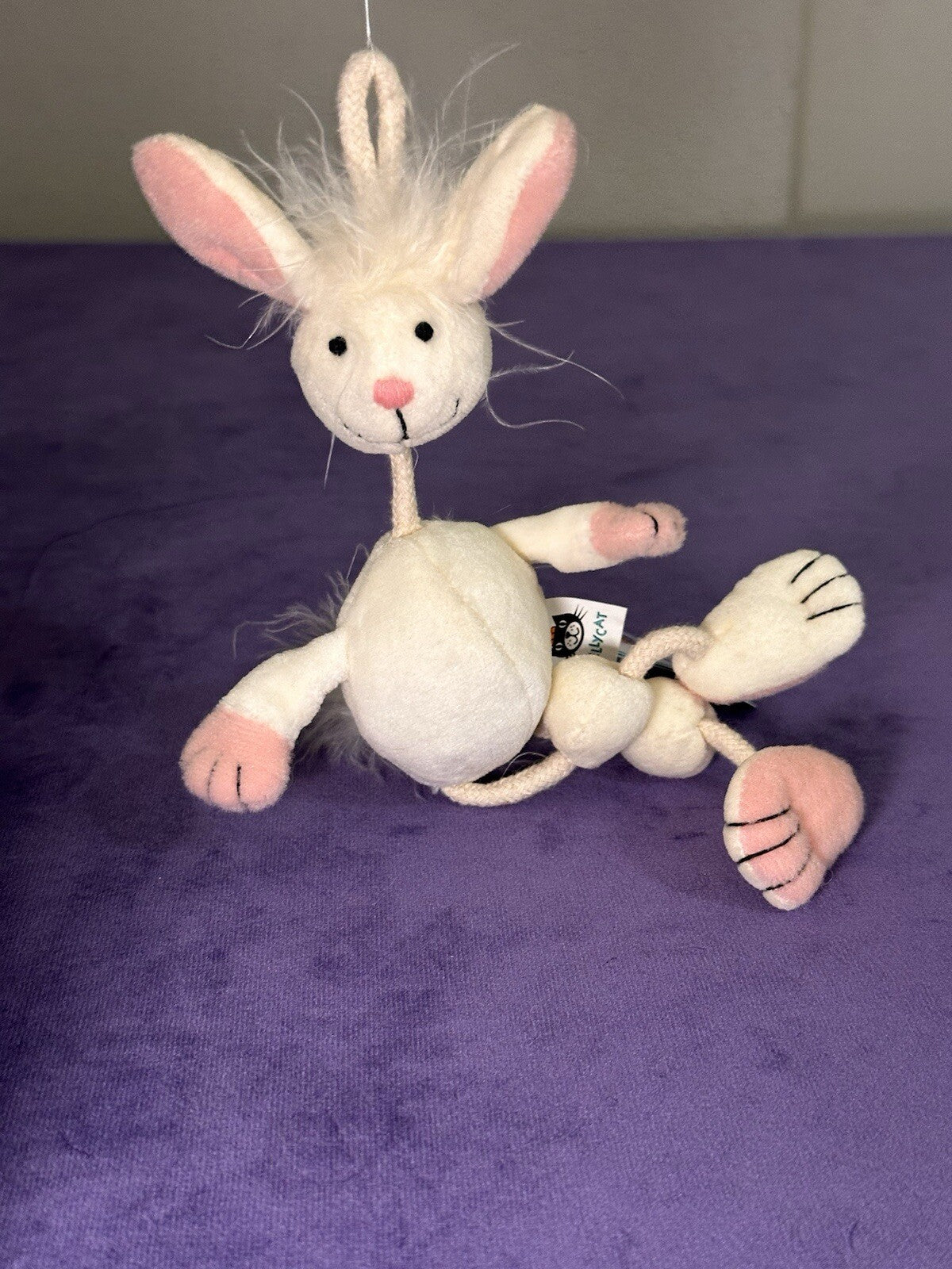 NUOVO Jellycat Wobbly Bobbly Bunny nuovo con etichette vintage rosa crema coniglio raro ritirato-
