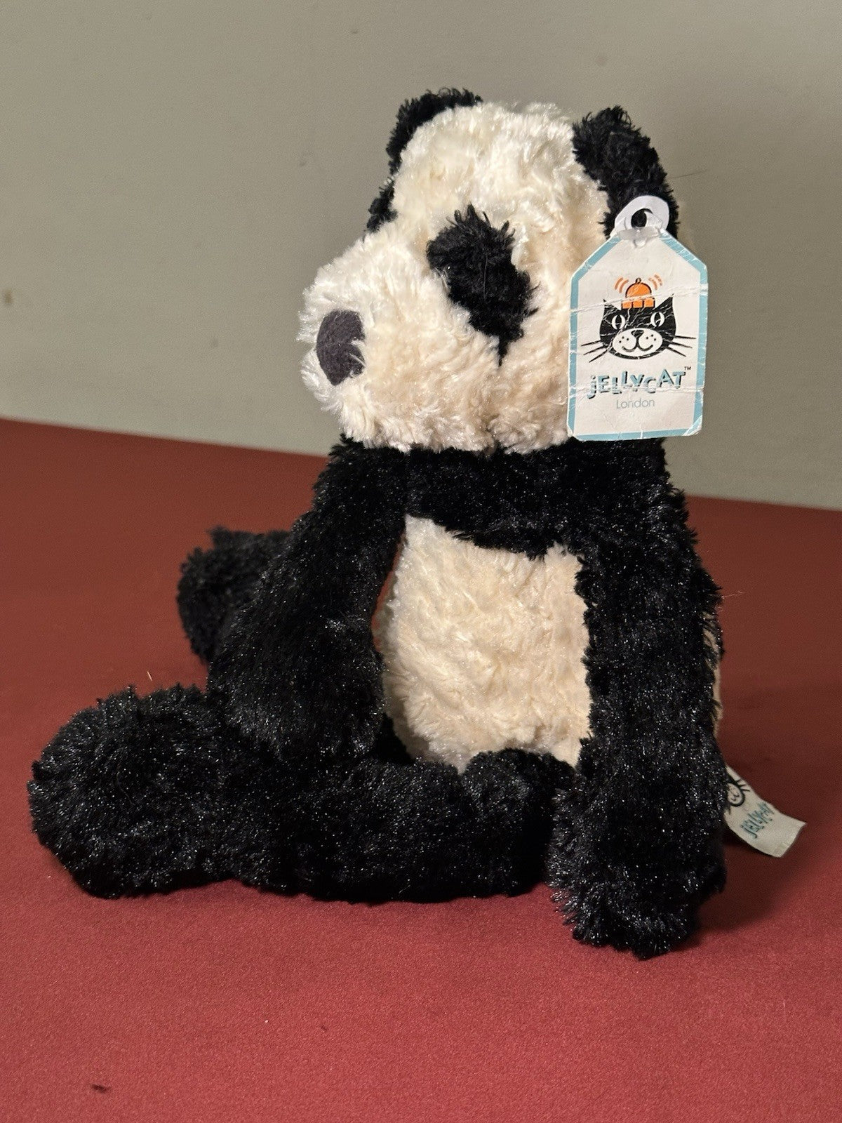 Peluche orsacchiotto Jellycat Small Sottaceles Panda nuovo con etichette nero e crema cm.33 in pensione-