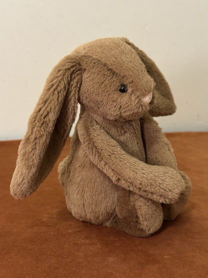 Jellycat piccolo coniglietto noce moscata nuovo senza etichette marrone caldo cioccolato noci coniglio raro ritirato-