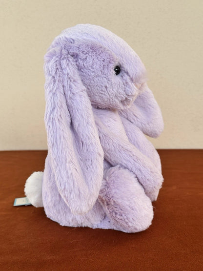 NUOVO Jellycat Medium Bashful Lilac Bunny nuovo con etichette ritirato raro coniglio lavanda peluche