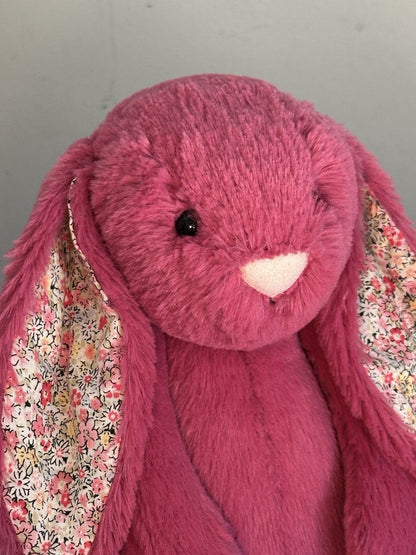 Peluche Jellycat Medium Bashful Rose Blossom coniglietto rosa raro ritirato 12"-