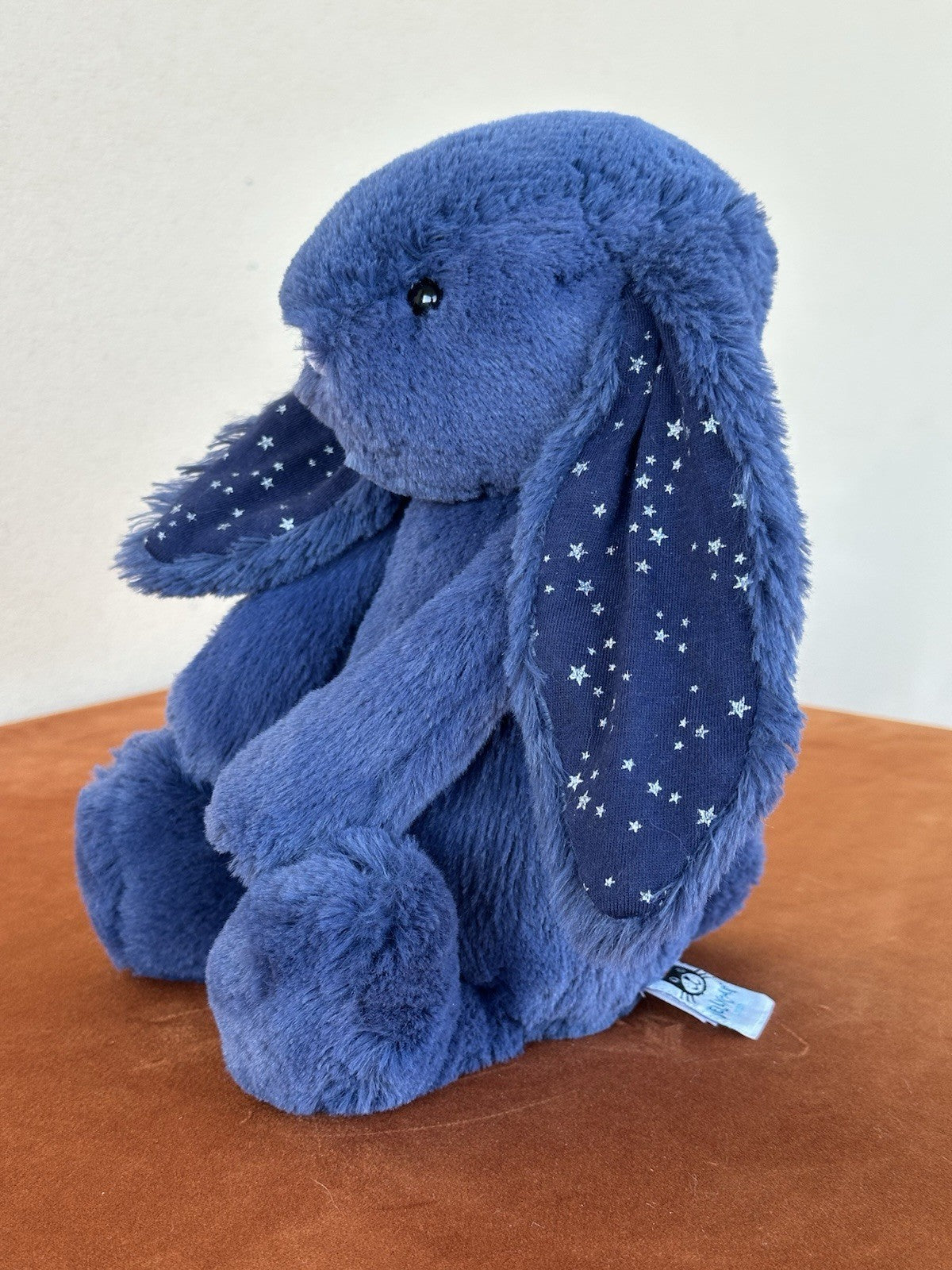 Jellycat Medium Bashful Stardust Bunny nuovo senza etichette blu navy con stelle raro coniglio cm.31-