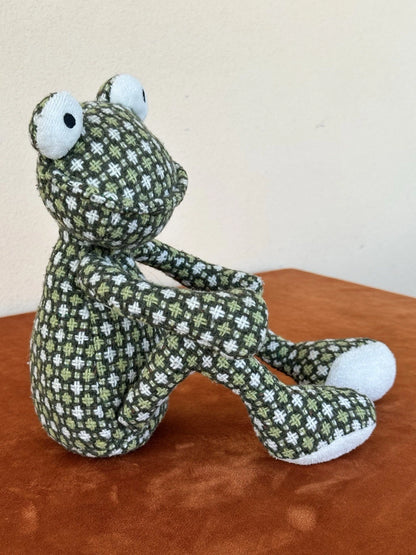 Jellycat Kooky Frog Vintage Verde/Bianco Modello Tratteggio Gambe Lunghe Piedi Bianchi