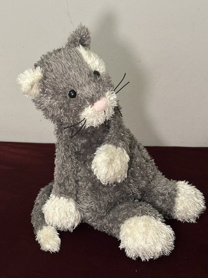 Jellycat Bunglie Grigio Crema Patch Gatto Raro Vintage Gattino Ritirato Giocattolo Morbido 15"-