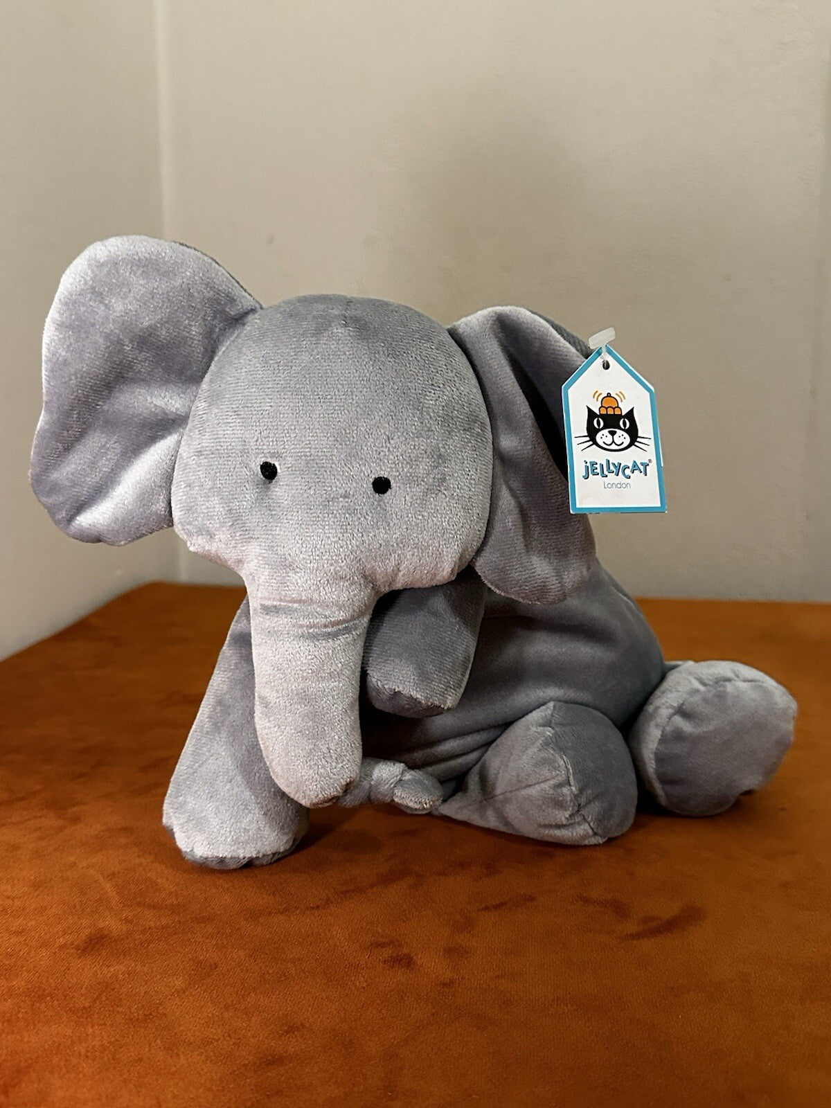 NUOVO Jellycat Dozydou Elephant Nuovo con etichette Raro Ritirato Blu Grigio Velluto Giocattolo Morbido-
