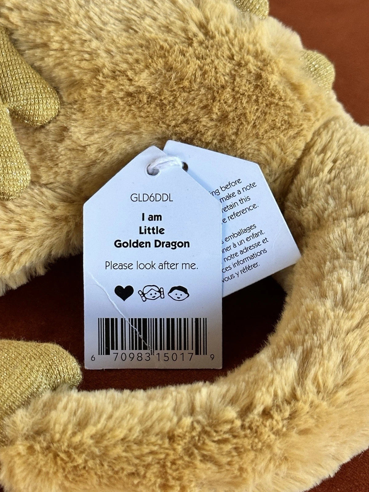 NUOVO Jellycat Little Golden Dragon nuovo con etichette piccolo drago ritirato originale HTF cm.26