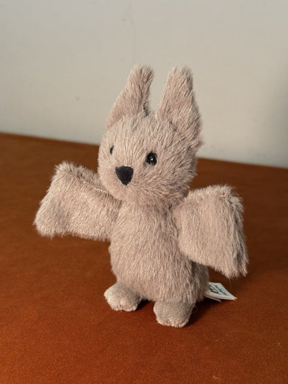 Pipistrello Jellycat Fluffy nuovo con etichette piccolo Nocturne bambino grigio 12 cm estremamente raro ritirato-