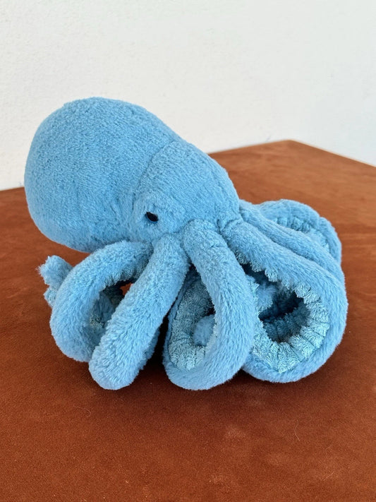 Peluche Jellycat Little Sol Calamaro Piccolo Calamaro Blu Giocattolo Morbido Ritirato Raro Occhi Blu