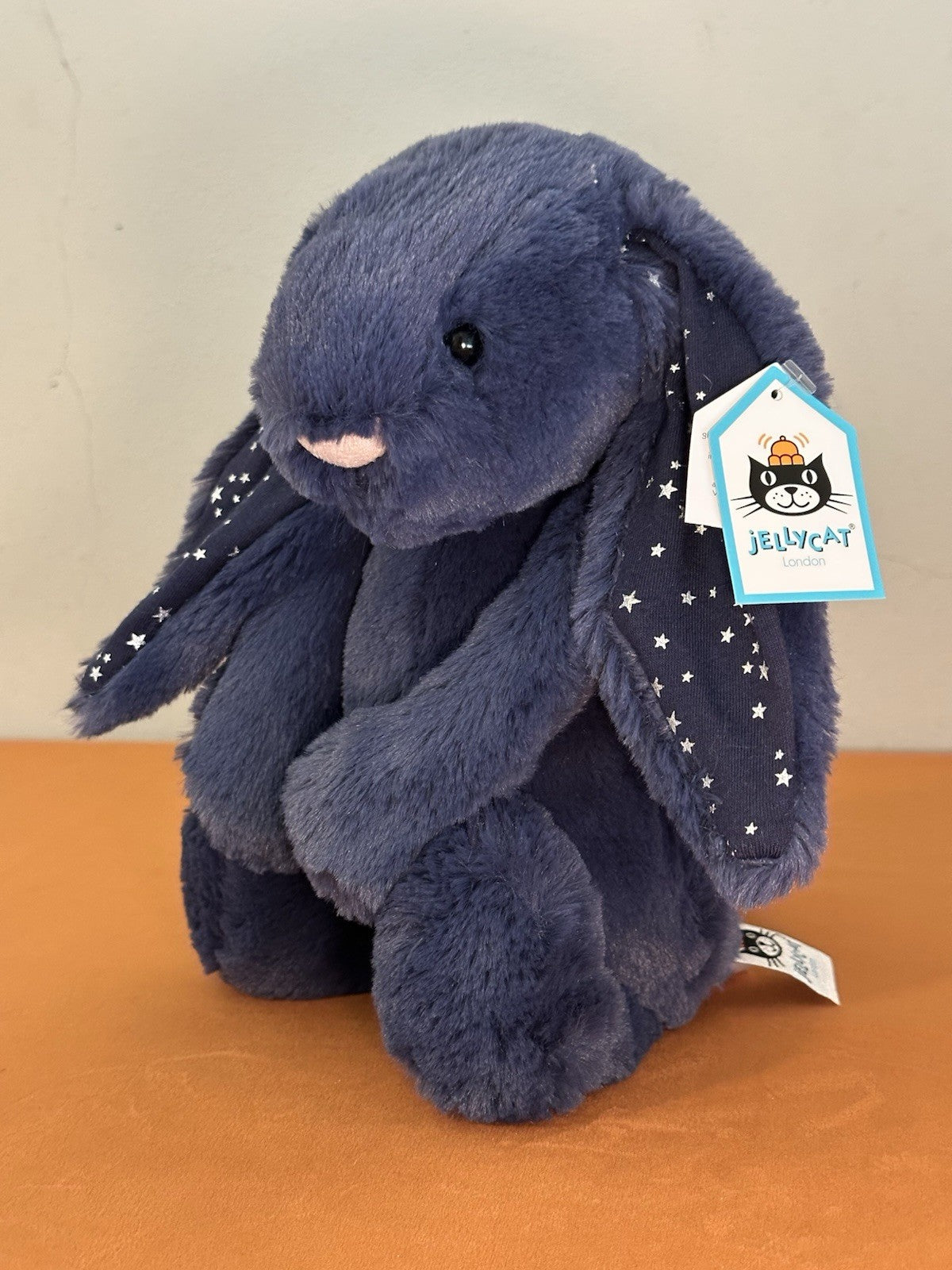 NUOVO coniglietto Jellycat Medium Bashful Stardust nuovo con etichette blu navy con stelle raro coniglio-
