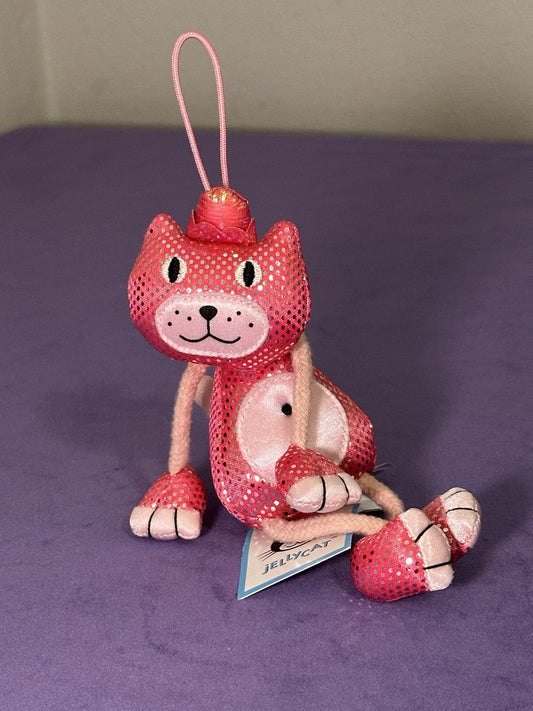 Mascotte giocattolo Jellycat Dingly Dangly Pink Jellycat nuova con etichette scintillante ritirata rara-