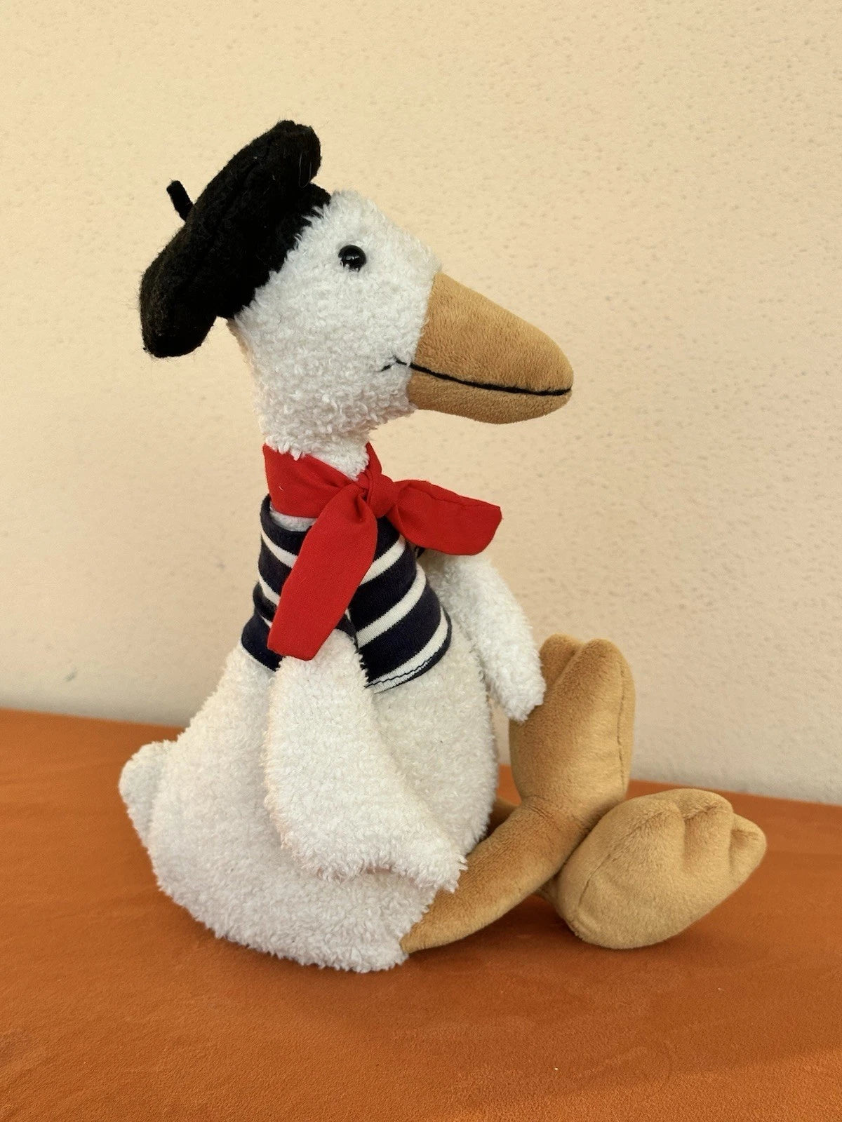 Peluche uccellino giocattolo morbido anatra vestita francese Jellycat Gaston Goose raro pensionato