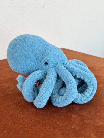 Peluche Jellycat Little Sol Calamaro Piccolo Calamaro Blu Giocattolo Morbido Ritirato Raro Occhi Blu