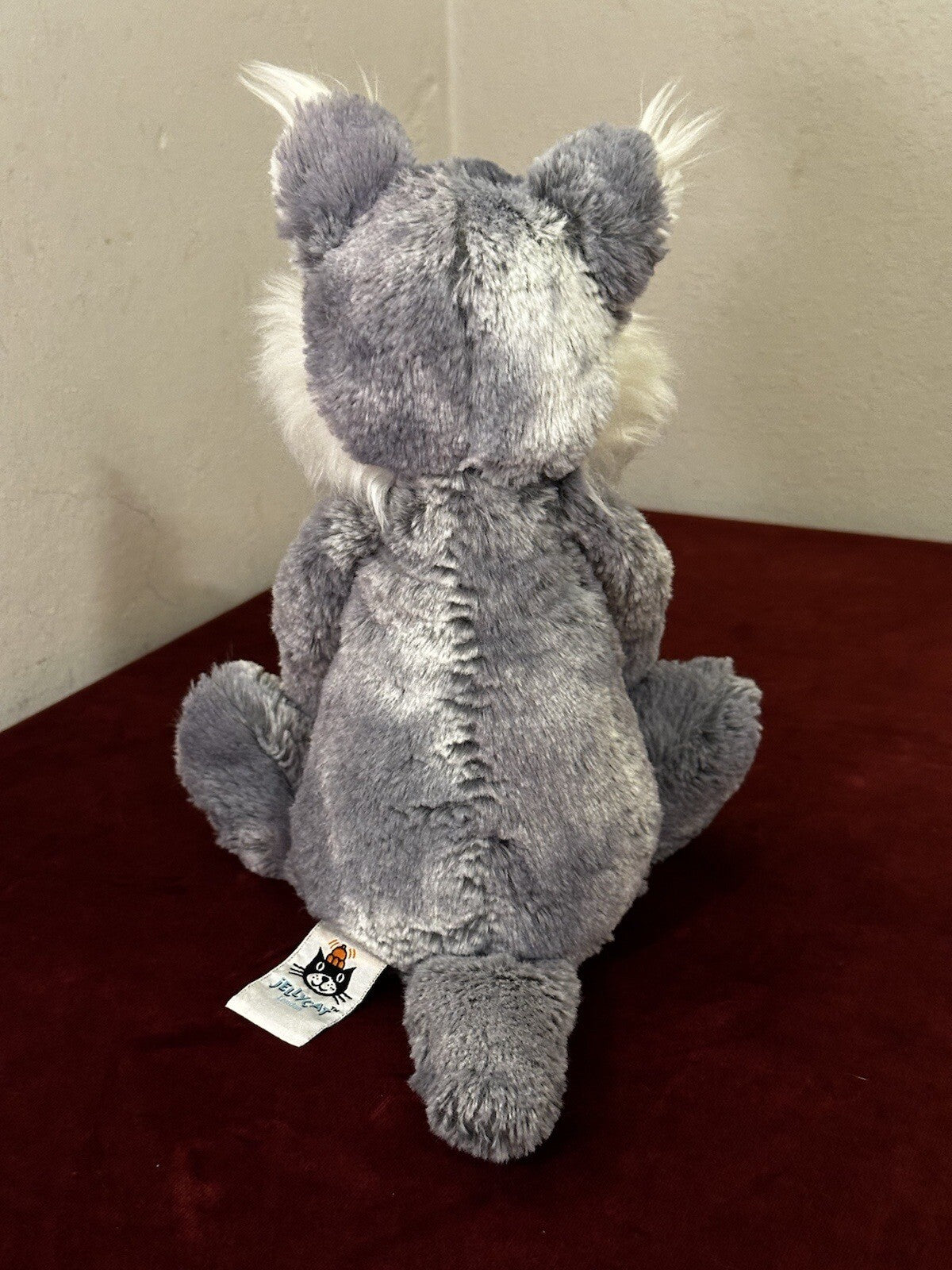 Peluche Jellycat Salice Lupo Grigio Marmo Peluche Peloso Giocattolo Morbido 11" Teddy Ritirato 2016-