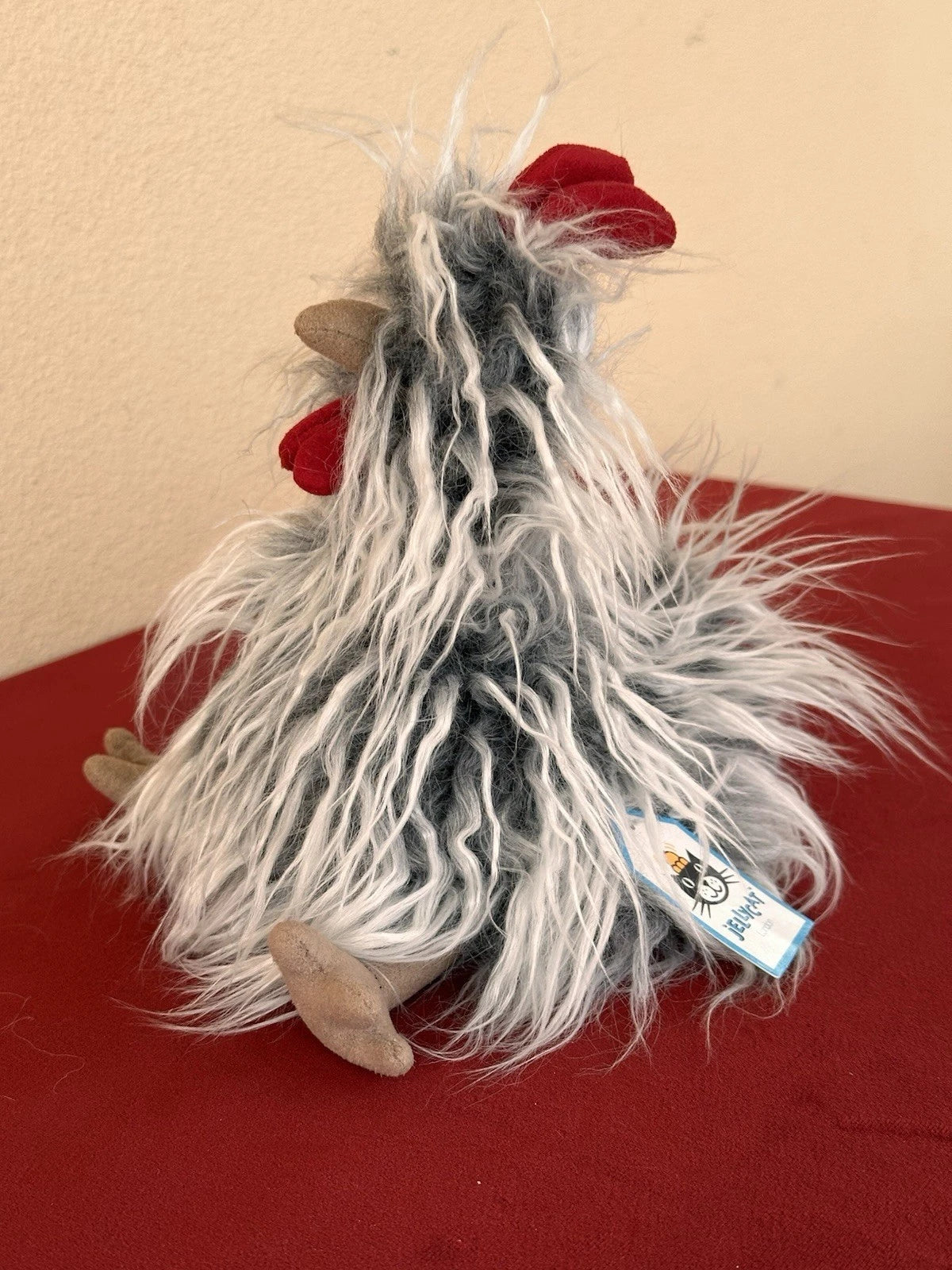 New Jellycat Small Roger Rooster BNWT Grey Chicken Blue Eyes Retired 2015 Plush