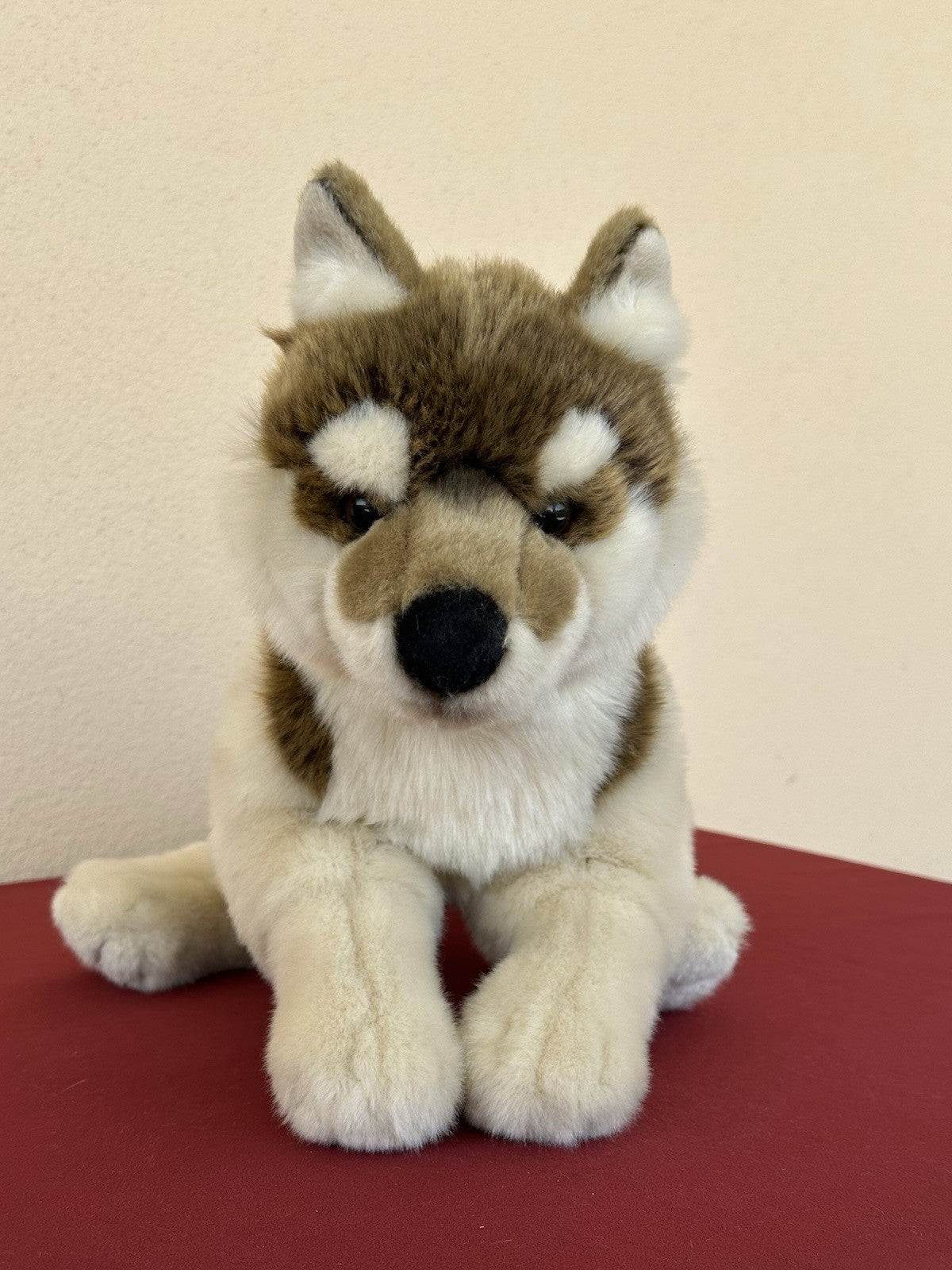 Lupo zingaro nuovo senza etichette animale selvatico bosco raro peluche giocattolo morbido ritirato made in France-