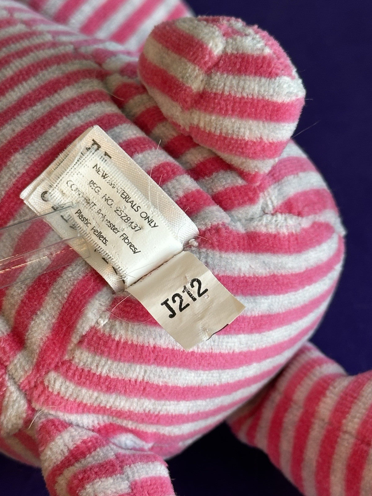 Jellycat Edizione Speciale Bashful Bon Bon Bunny Stripped Rosa Grigio Raro Ritirato-