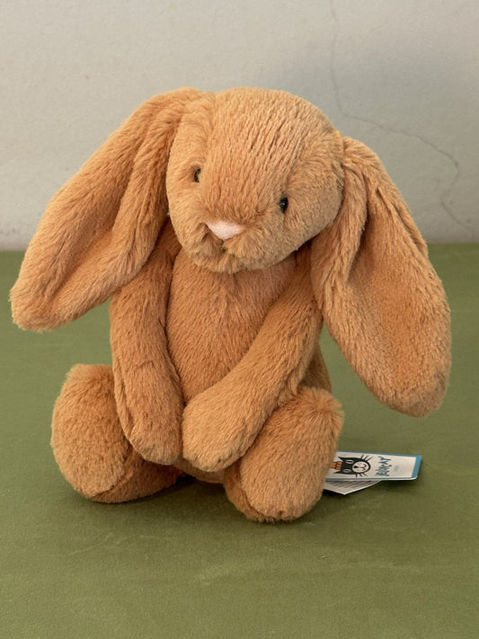 NUOVO Jellycat Small Bashful Golden Bunny nuovo con etichette coniglio marrone caldo raro ritirato 8"-