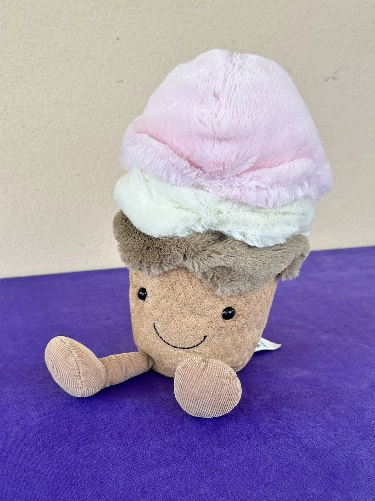 Jellycat Gelato Napoletano Divertente Misura Media 30cm Raro Giocattolo Morbido Ritirato