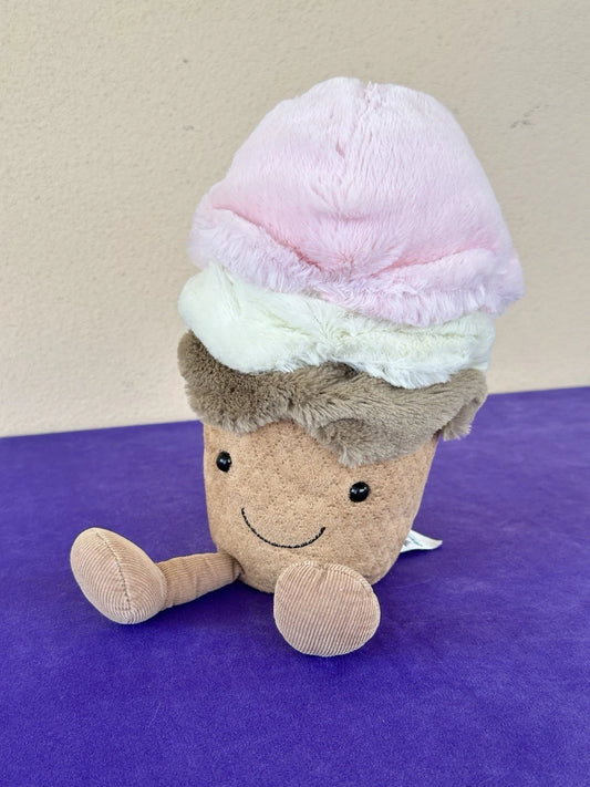 Jellycat Gelato Napoletano Divertente Misura Media 30cm Raro Giocattolo Morbido Ritirato