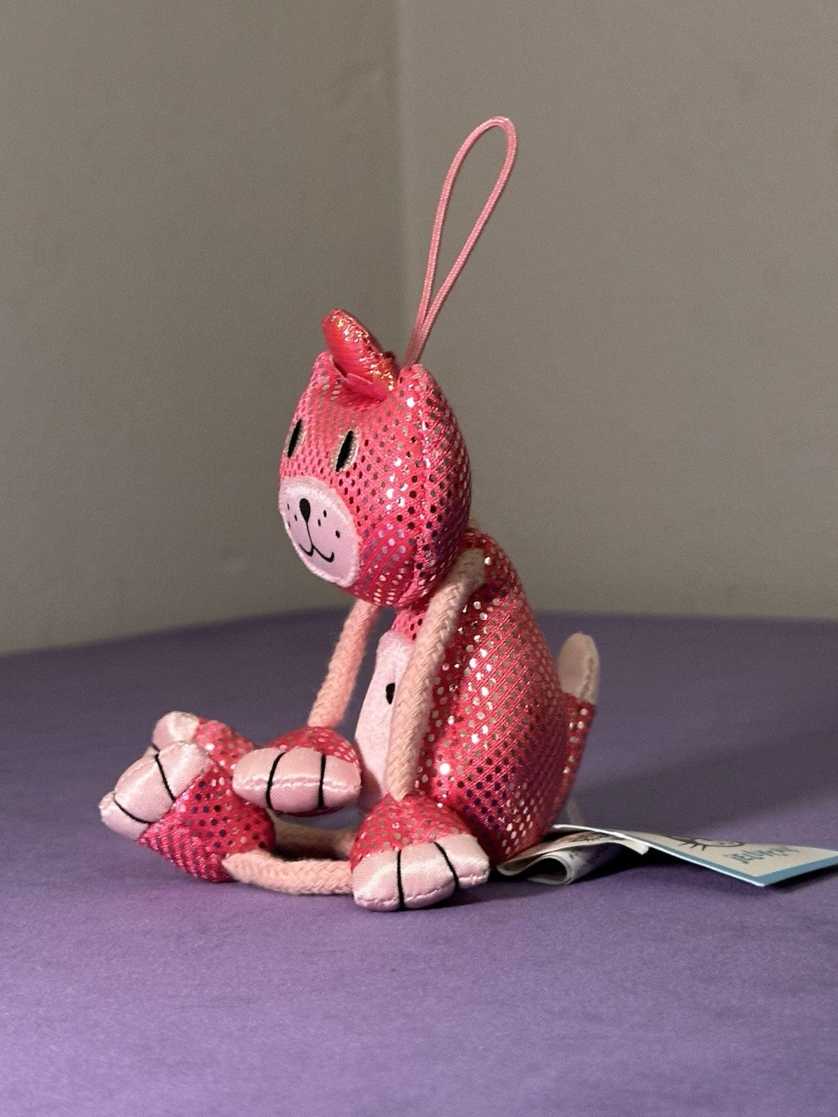Mascotte giocattolo Jellycat Dingly Dangly Pink Jellycat nuova con etichette scintillante ritirata rara-