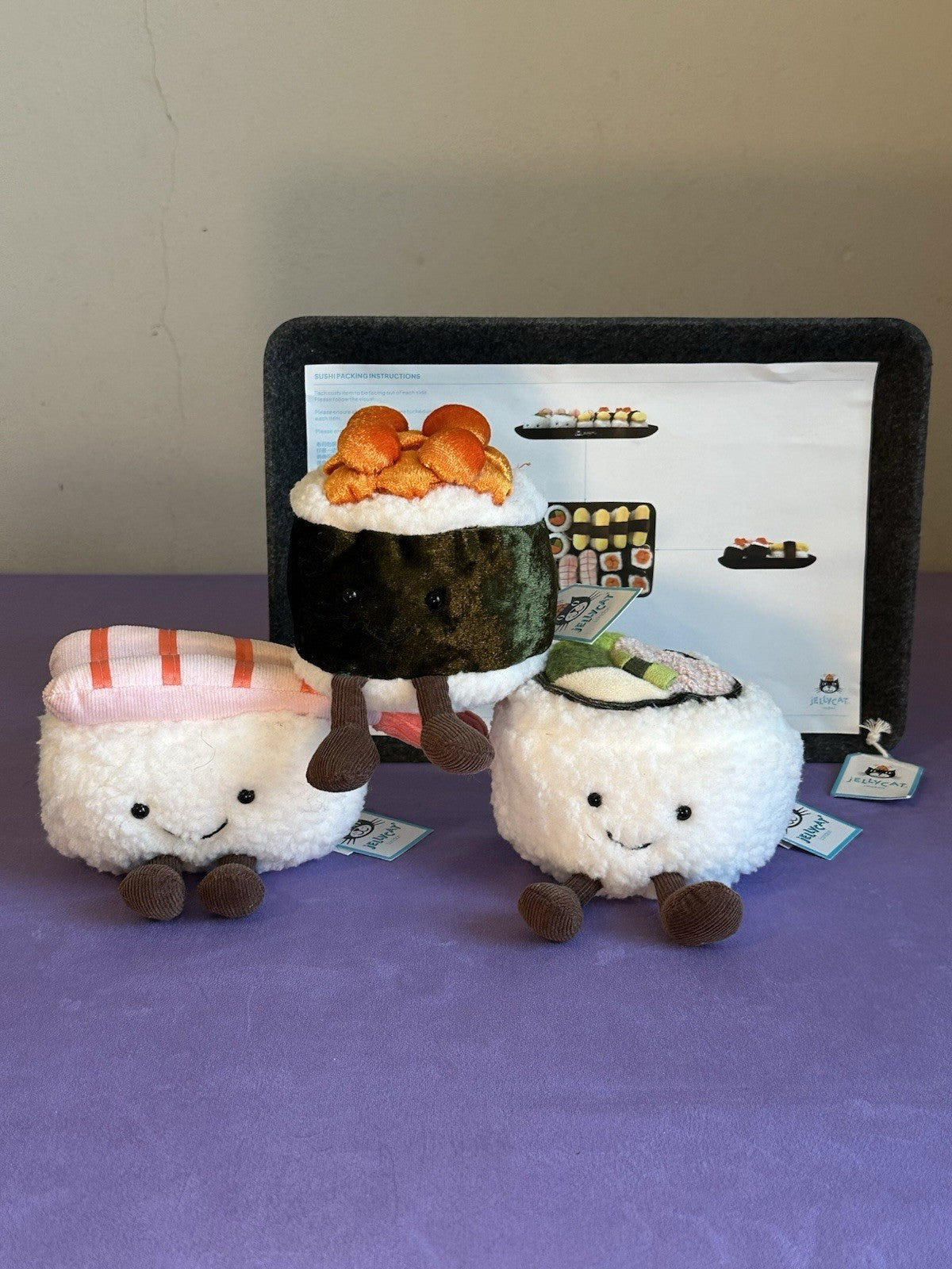 NUOVO Jellycat Set Silly Sushi Maki, Nigiri, California e vassoio ritirato tutto nuovo con etichette-