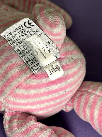 Jellycat Edizione Speciale Bonnie Bashful Bunny Raro Ritirato Rigato Rosa Grigio-