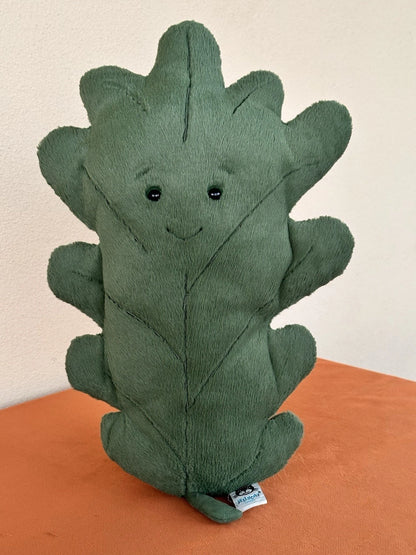 Jellycat Woodland Oak Leaf Large Green Leave Rare Retired Soft Toy Plush