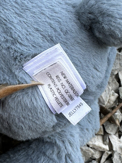Peluche coniglietto Jellycat piccolo timido blu scuro fiori nuovo senza etichette coniglio in pensione-