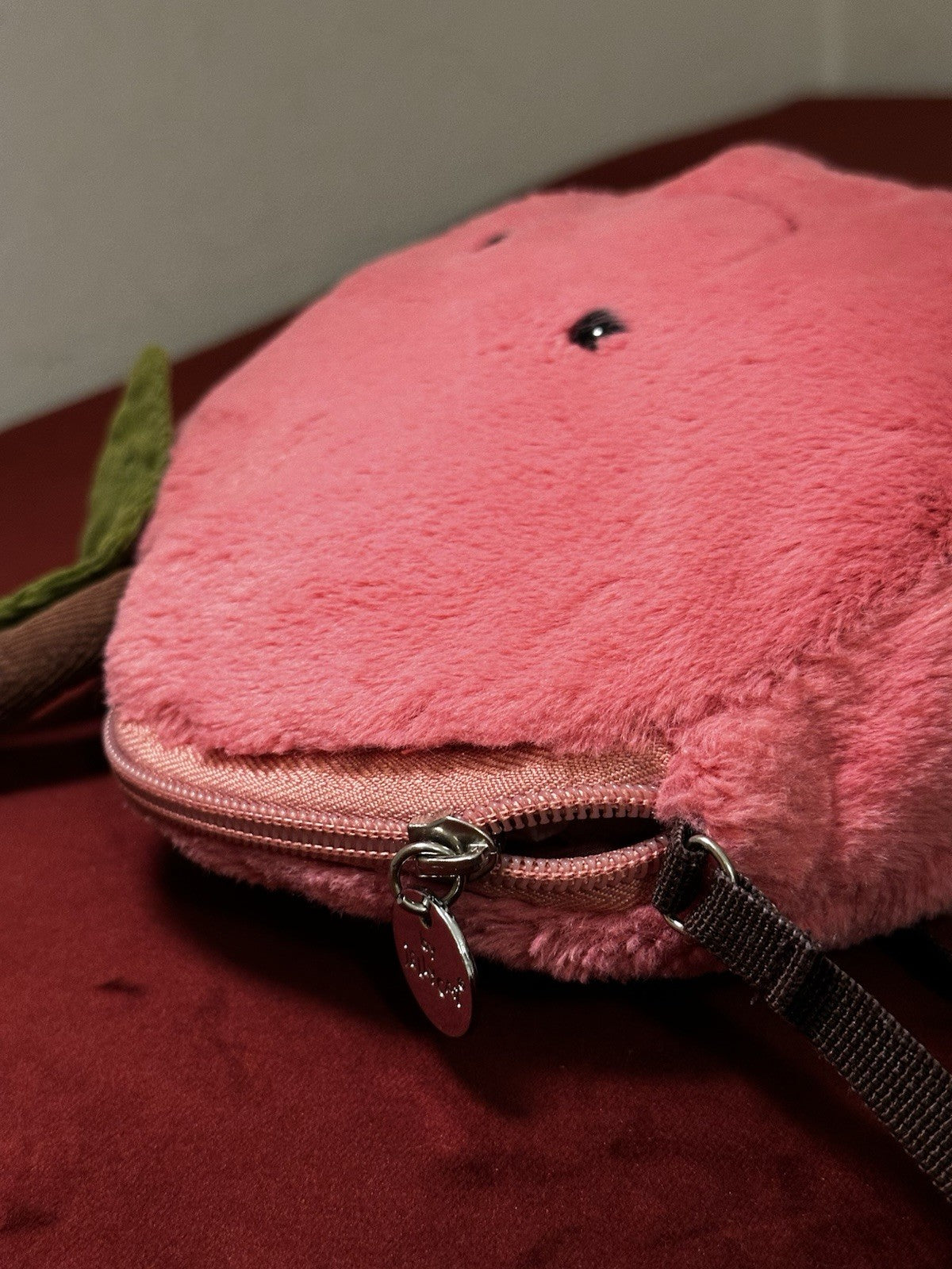 Jellycat Borsa Ciliegia Amusabile Ritirata HTF Frutta Cibo Ciliegie Giocattolo Morbido Raro Peluche-