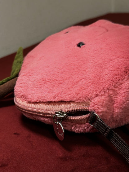 Jellycat Borsa Ciliegia Amusabile Ritirata HTF Frutta Cibo Ciliegie Giocattolo Morbido Raro Peluche-