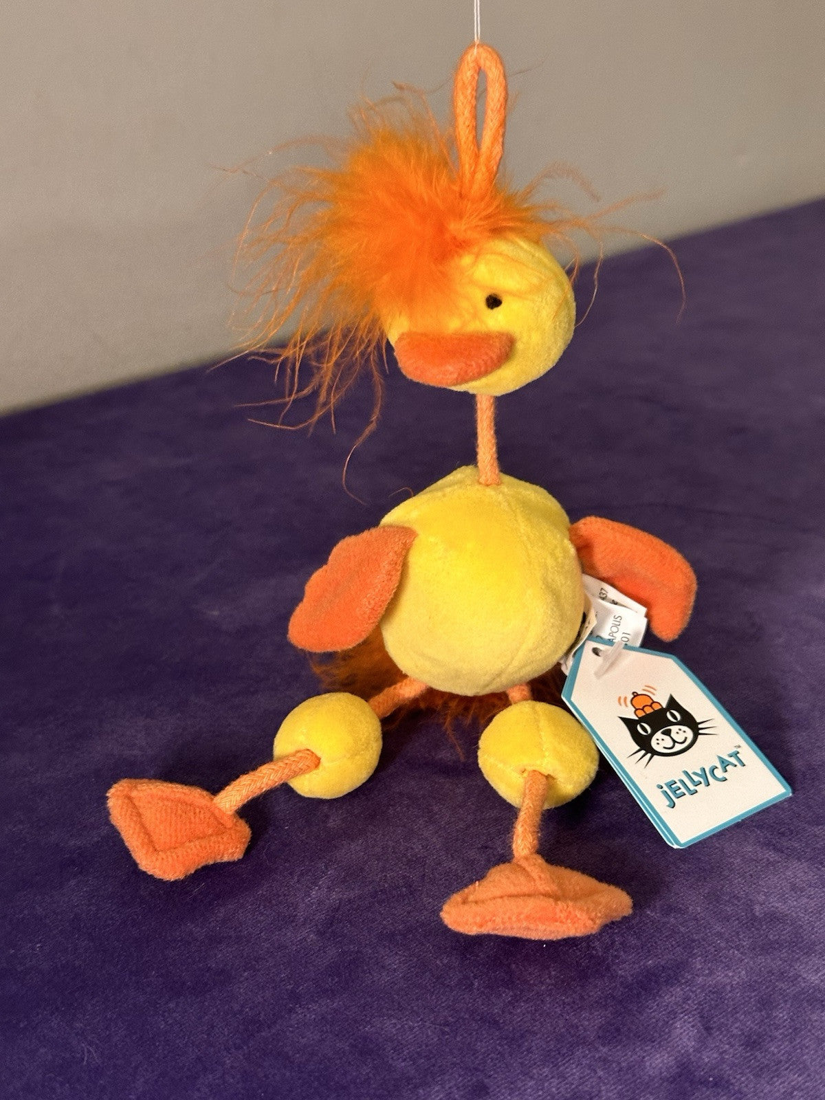 NUOVO Jellycat Wobbly Bobbly pulcino nuovo con etichette vintage pulcino giallo raro uccellino anatra in pensione-