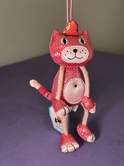 Mascotte giocattolo Jellycat Dingly Dangly Pink Jellycat nuova con etichette scintillante ritirata rara-