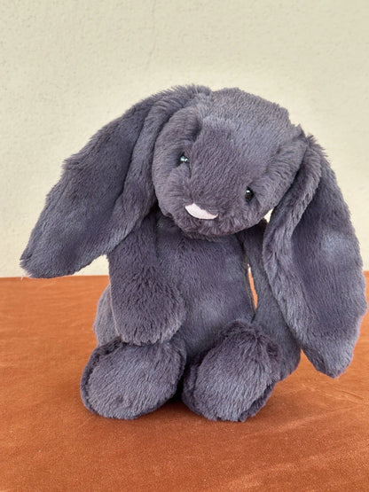 Jellycat Medium Bashful Inky Bunny BNWOT Dark Grey Rabbit Retired Rare Plush