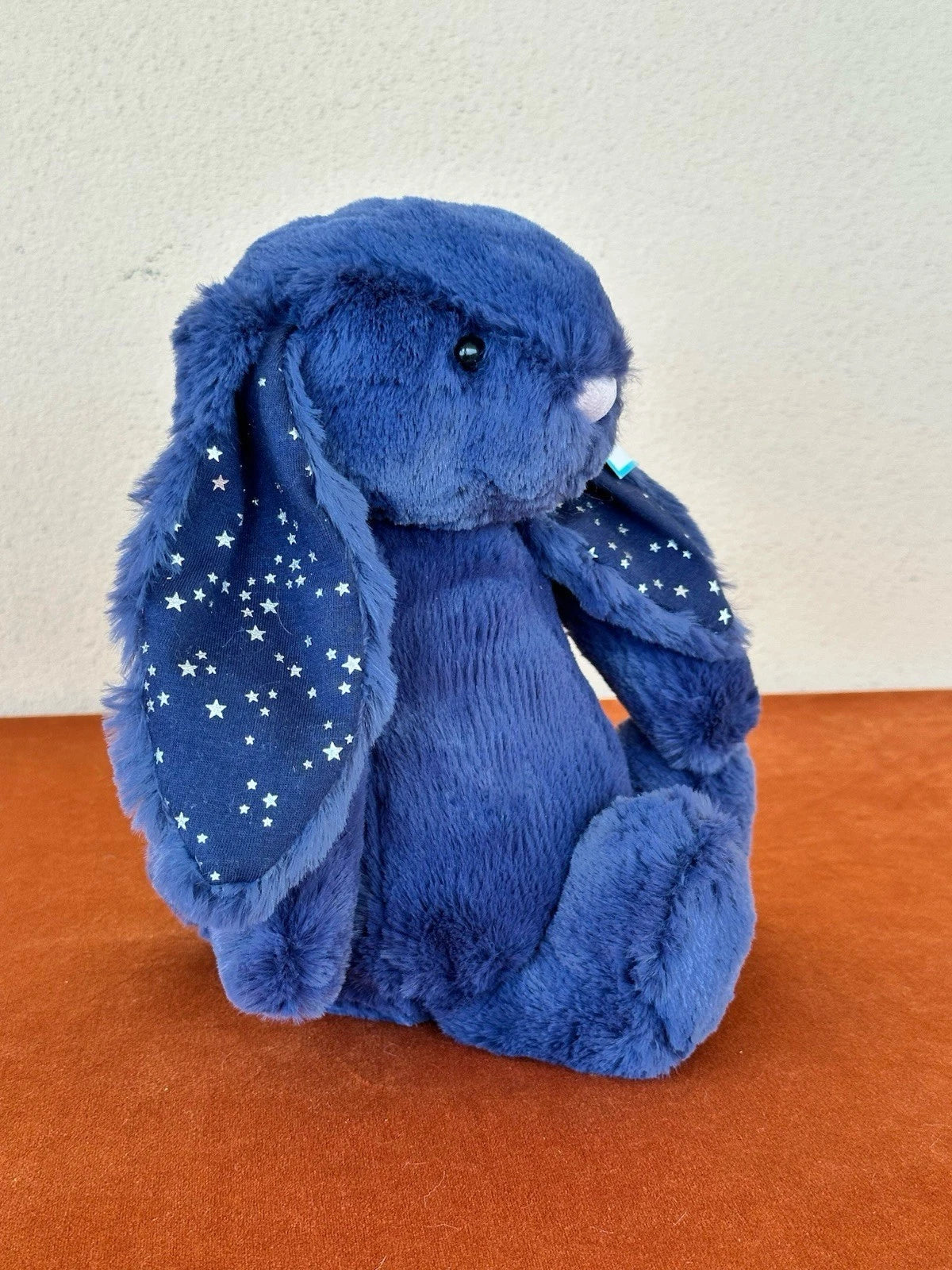 NUOVO coniglietto Jellycat Medium Bashful Stardust nuovo con etichette blu navy con stelle raro coniglio