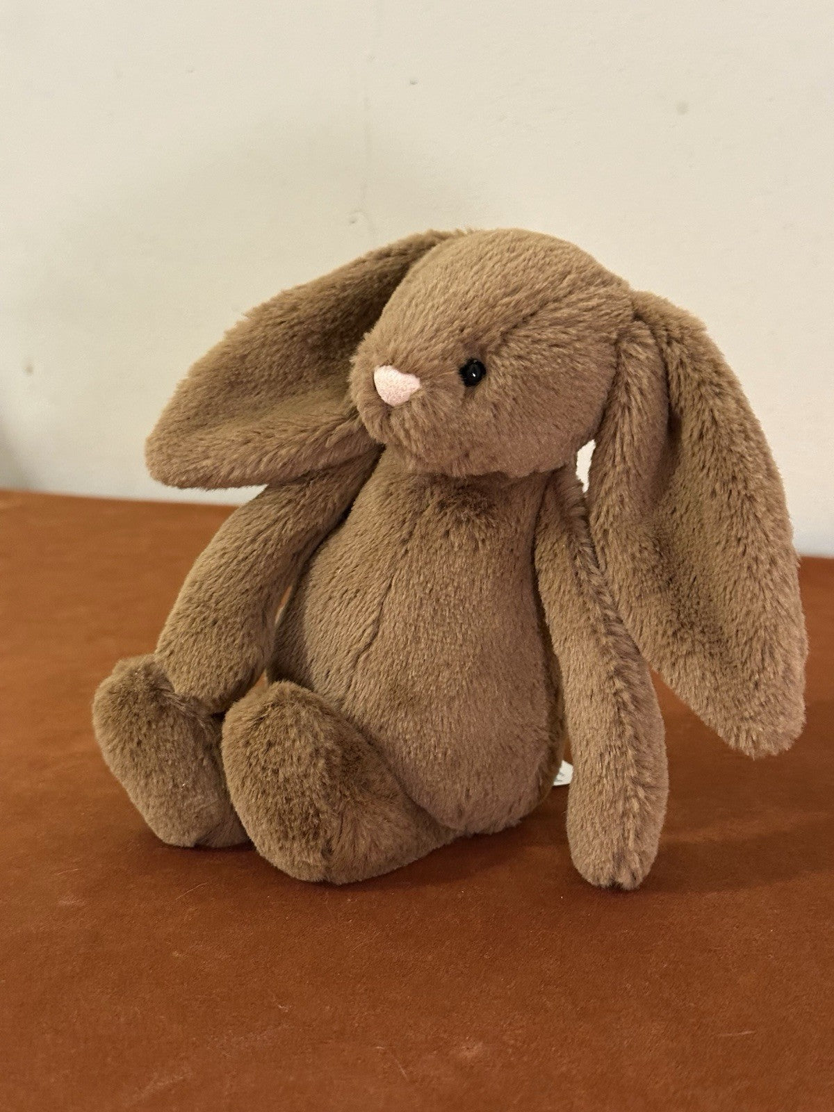 Jellycat piccolo coniglietto noce moscata nuovo senza etichette marrone caldo cioccolato noci coniglio raro ritirato-