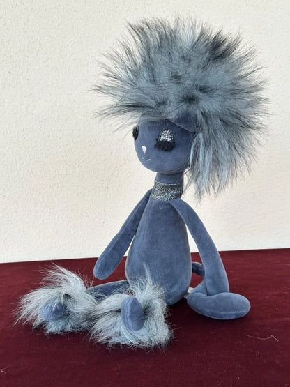 Peluche Jellycat Swellegant Gattino Gatto Giocattolo Morbido Scintillante Grigio Scuro Vellutato Ritirato