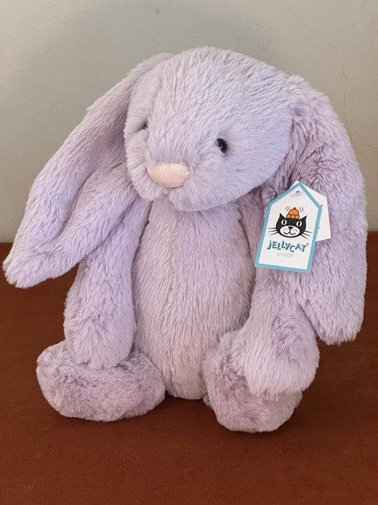 NUOVO Jellycat Medium Bashful Lilac Bunny nuovo con etichette ritirato raro coniglio lavanda peluche-