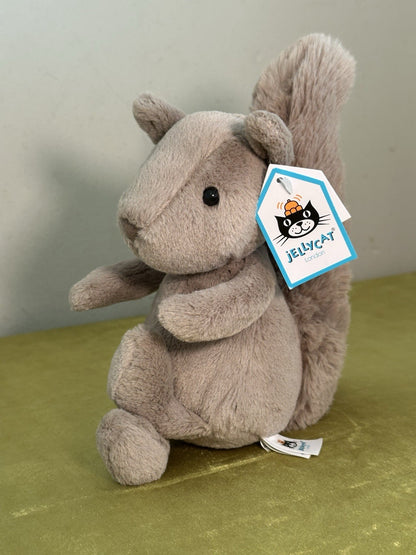 NUOVO Jellycat Willow Scoiattolo Nuovo con etichette Marrone Coda Cespugliosa Carino Ritirato Giocattolo Morbido W4SQ-