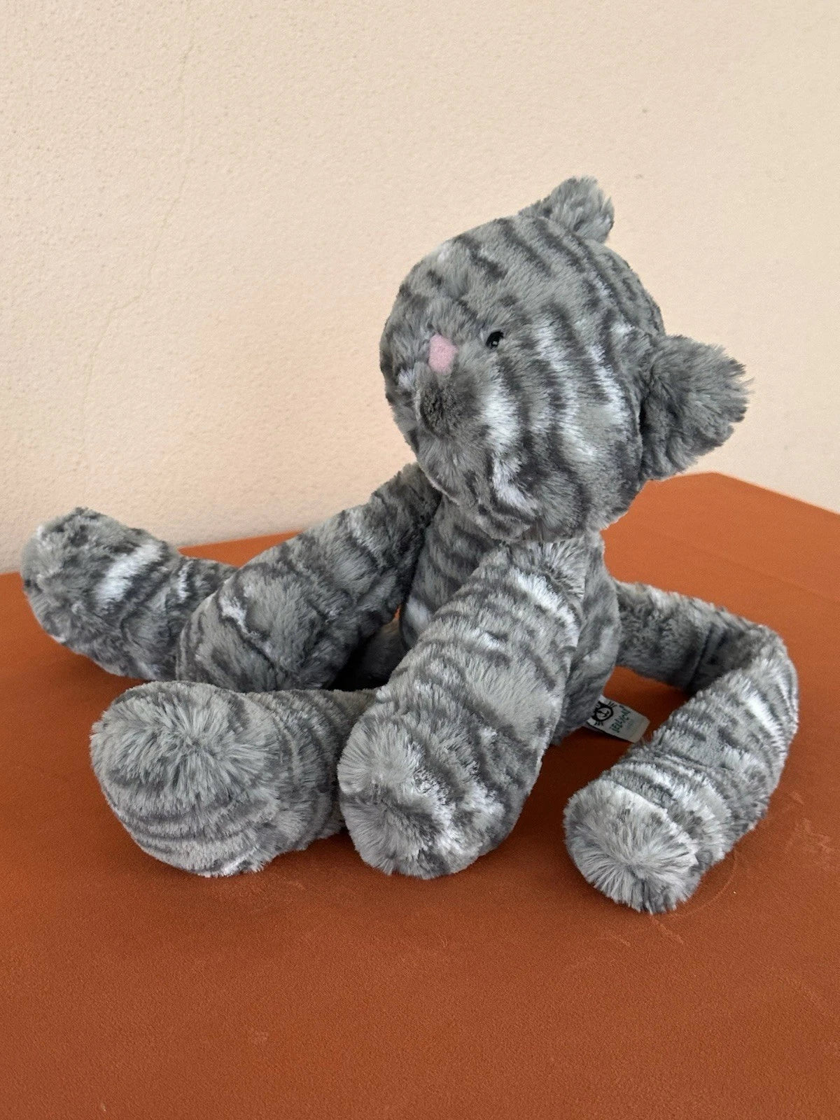 Peluche Jellycat Merryday grigio gatto tabby in pensione raro argento tabby gattino gattino