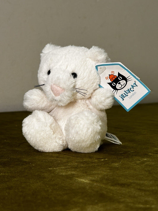 NUOVO Jellycat Baby Poppet Kitten nuovo con etichette piccolo gattino giocattolo morbido raro gatto in pensione peluche-