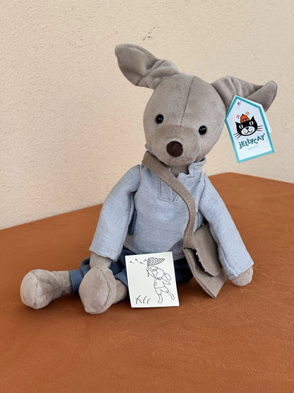 NUOVO Jellycat Pedlar Cucciolo Nuovo con etichette Raro Cane Pensionato Postino Giocattolo Morbido Mutt Peluche