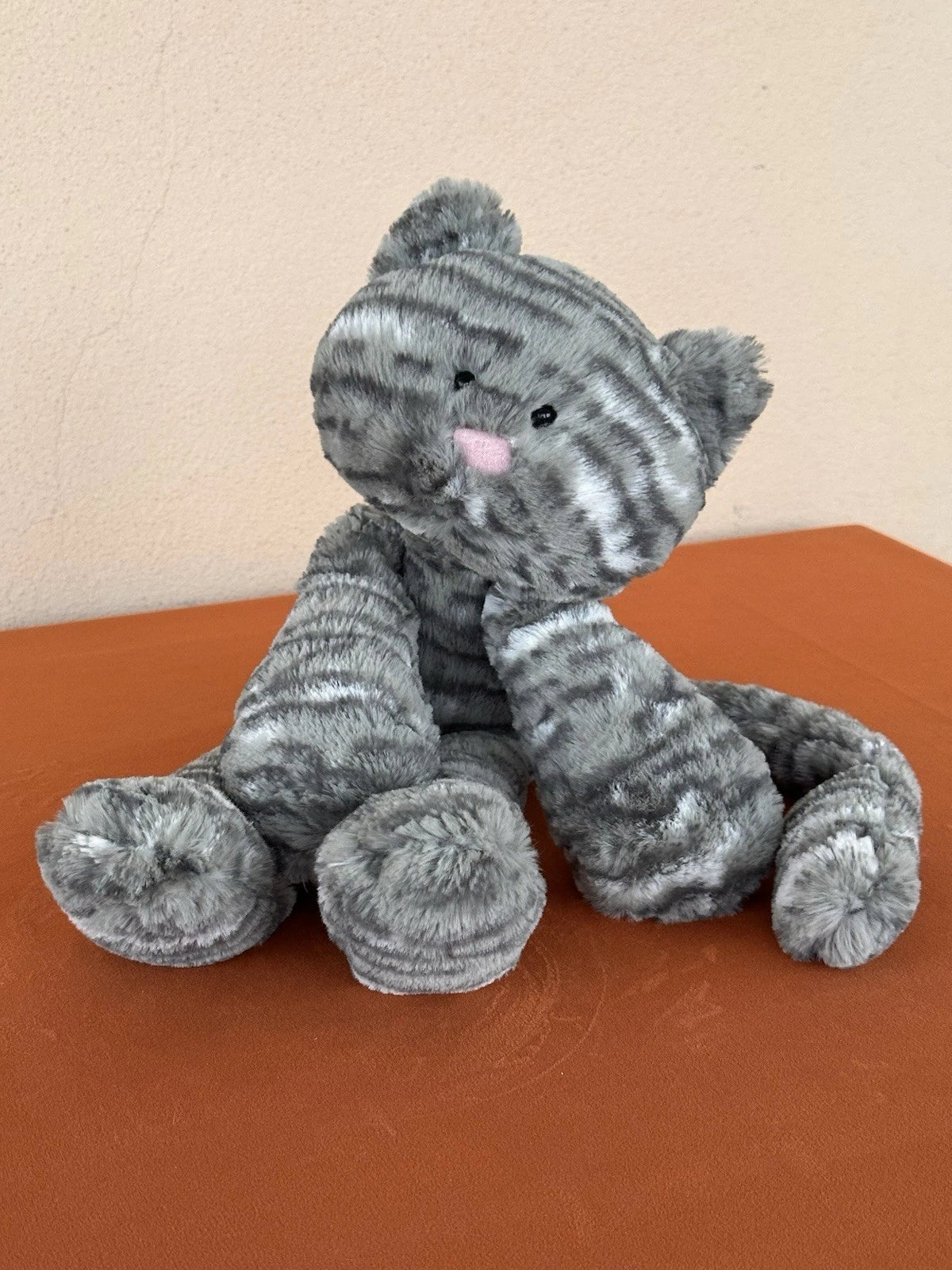 Peluche Jellycat Merryday grigio gatto tabby in pensione raro argento tabby gattino gattino