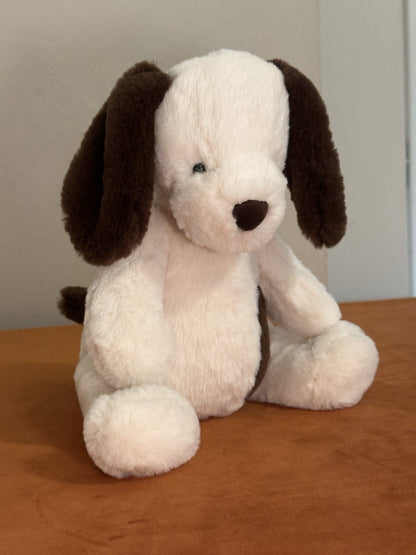 Peluche Jellycat Medium Puffles cucciolo crema e cane marrone cucciolo giocattolo morbido ritirato raro-